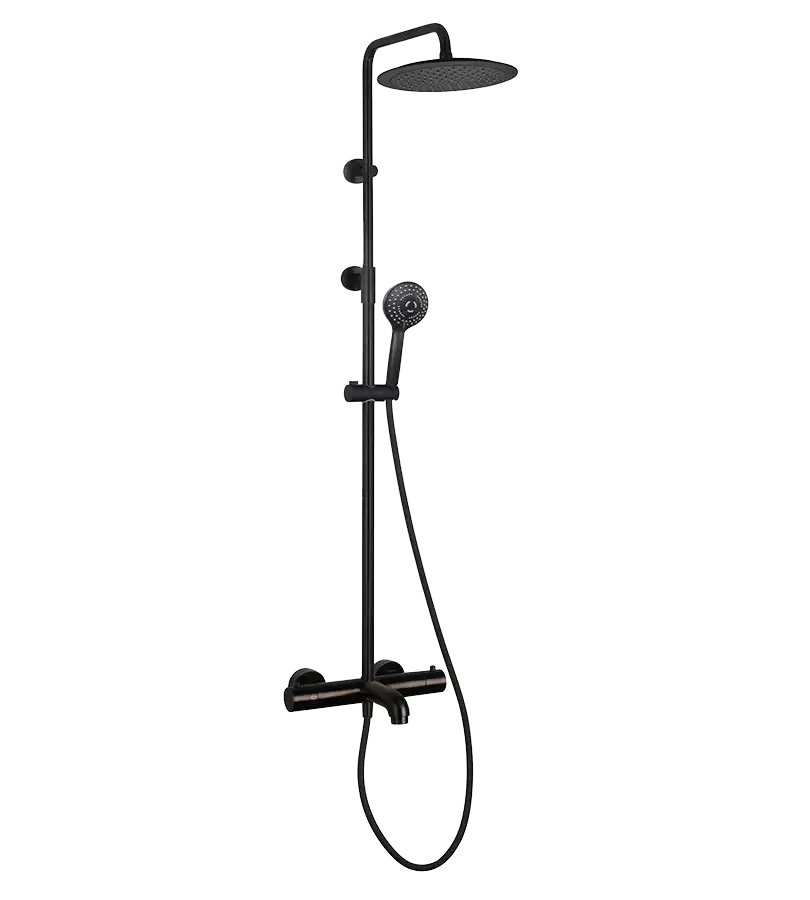 photo Colonne baignoire thermostatique Ruby Black noir mat