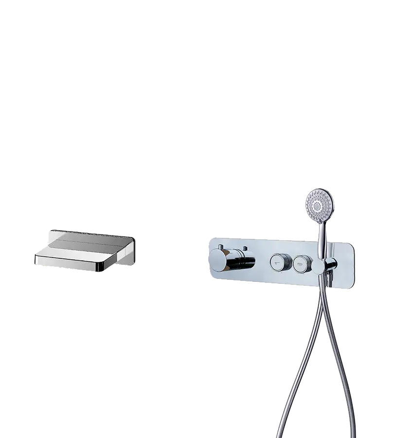 photo Ensemble baignoire thermostatique à encastrer Spirit chrome