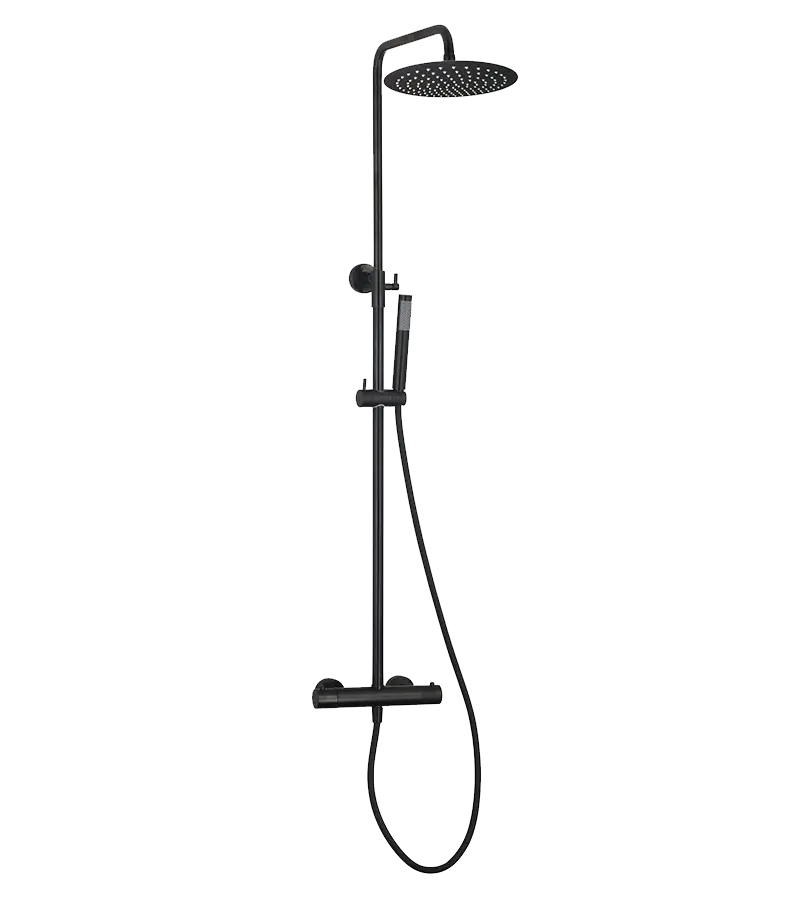 photo Colonne de douche thermostatique Ortence PVD noir mat brossé