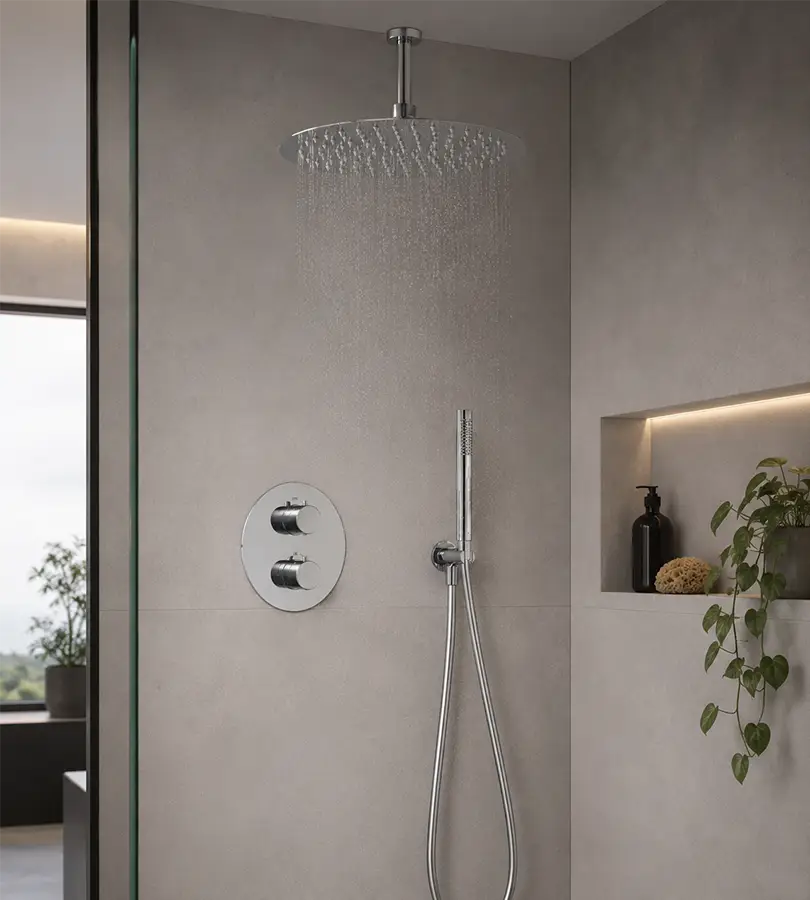 photo Ensemble douche thermostatique avec plafonnier Cox