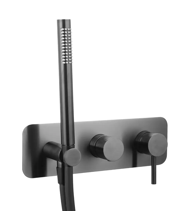 photo Mitigeur bain douche encastré Ortence PVD gun metal