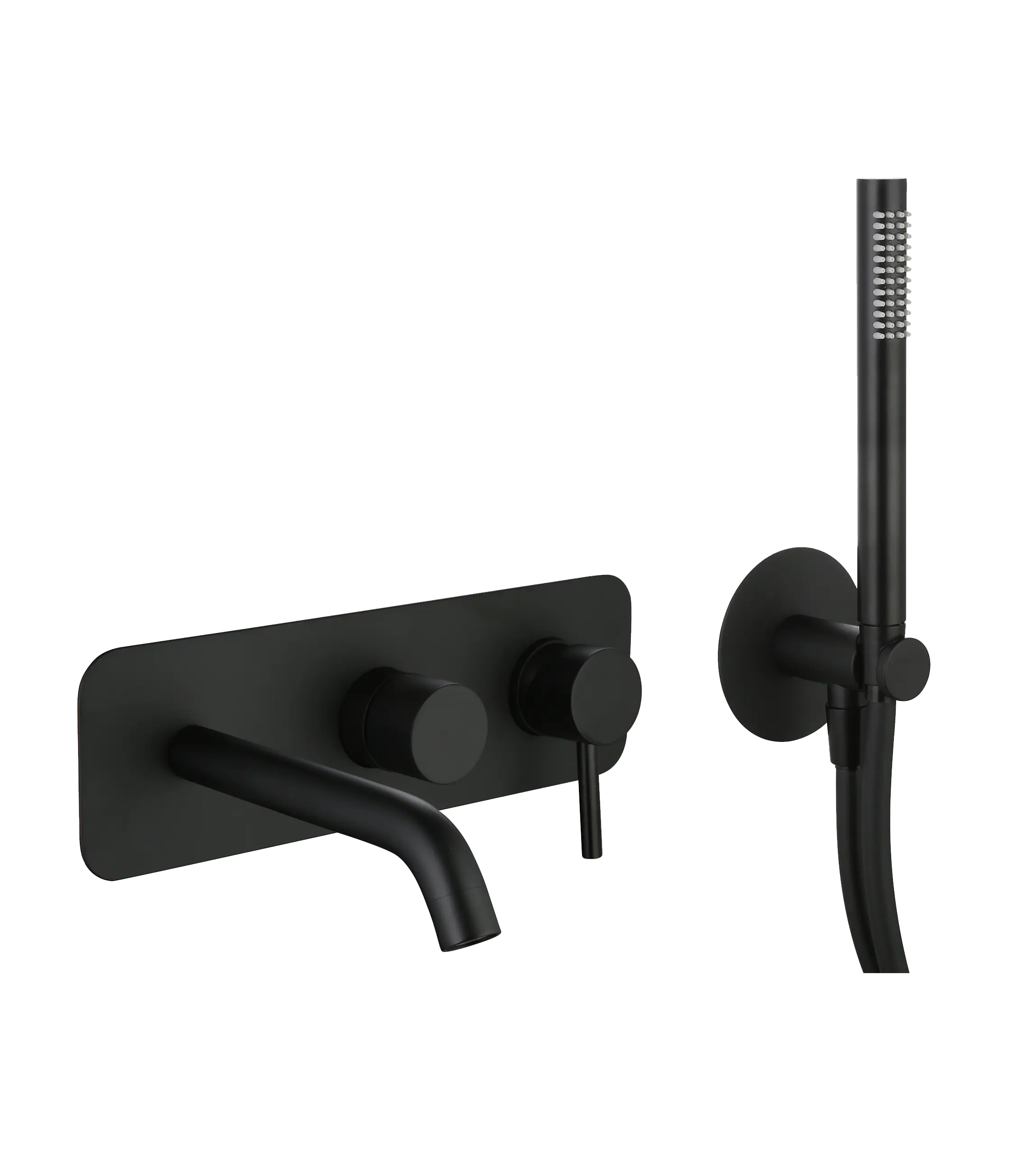photo Mitigeur encastré bain douche avec bec Cox Black noir mat