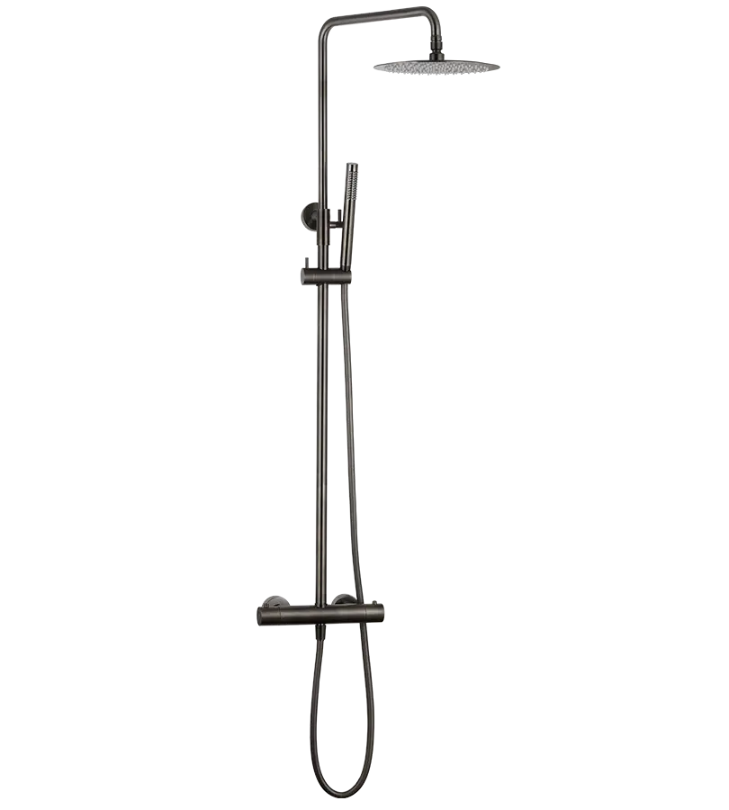 photo Colonne de douche thermostatique Ortence PVD gun metal