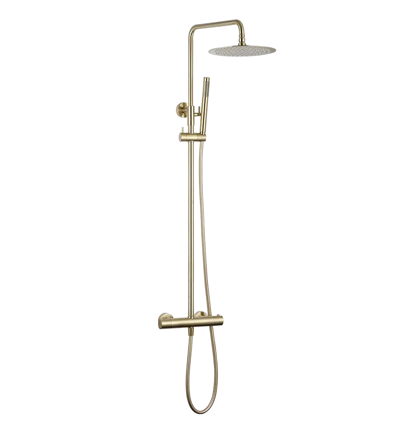 photo Colonne de douche thermostatique Ortence PVD laiton brossé