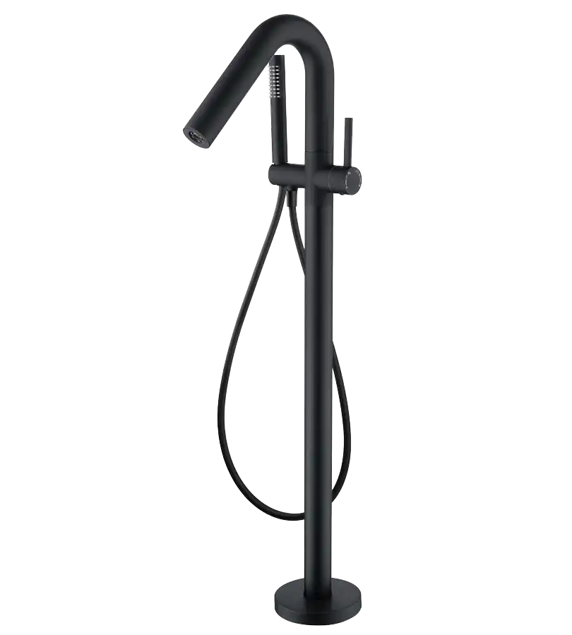 photo Mitigeur sur pied pour baignoire îlot Cox Black noir mat