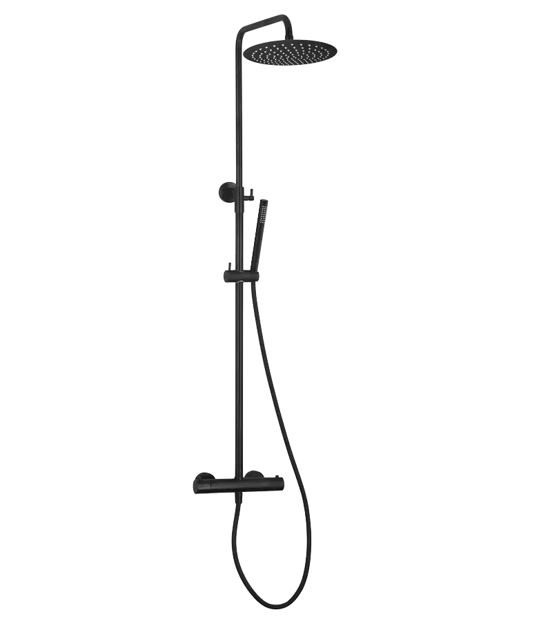 photo Colonne de douche thermostatique Cox Black noir mat
