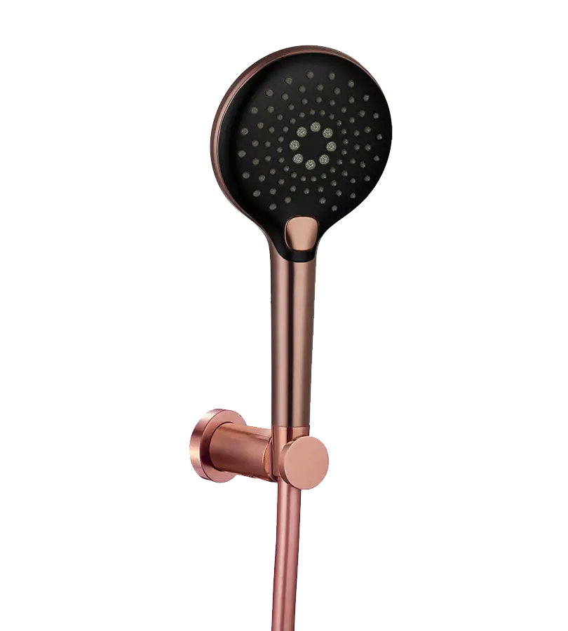 photo Ensemble douchette 3 jets sur applique Ortence PVD bronze cuivré