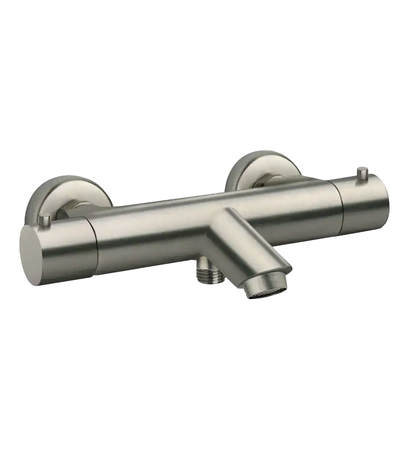 photo Mitigeur thermostatique baignoire rond Cox PVD grey acier brossé