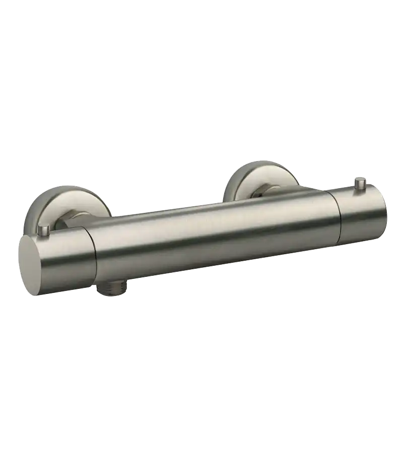 photo Mitigeur thermostatique douche rond Cox PVD grey acier brossé