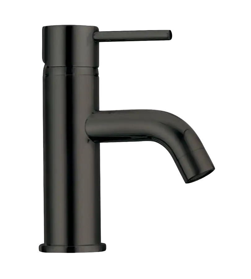 photo Mitigeur lavabo rond Cox PVD noir mat brossé