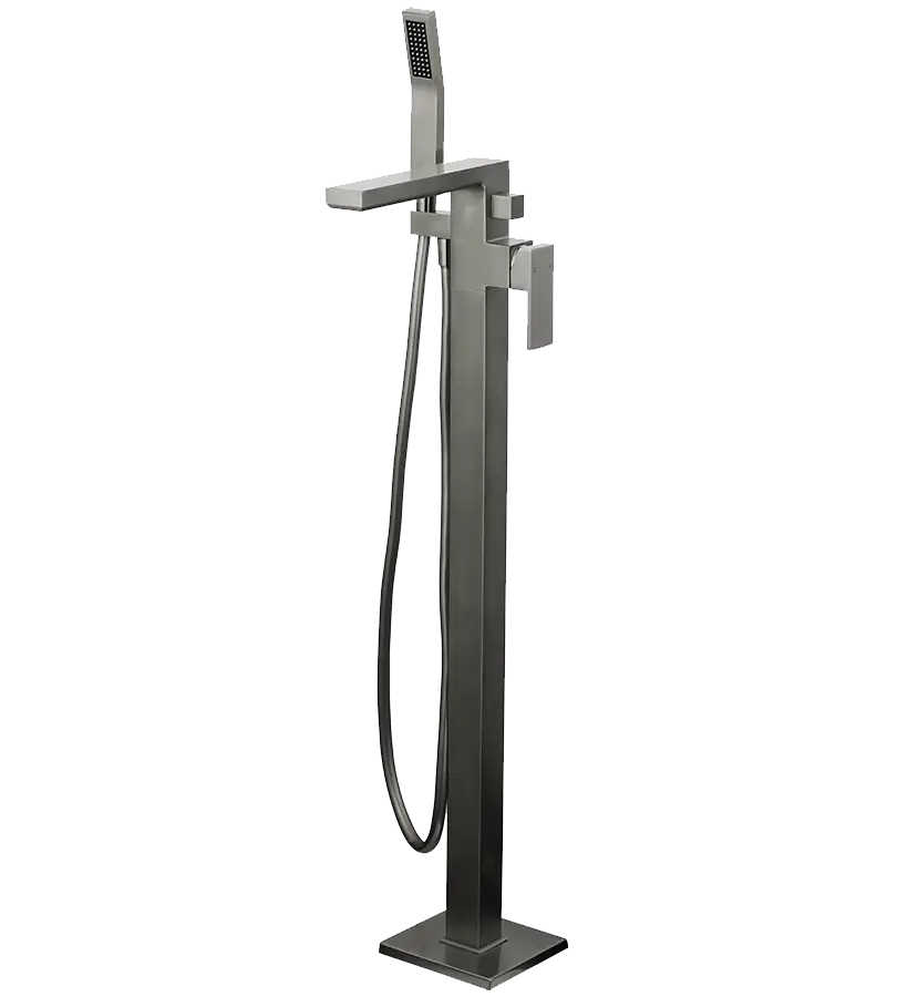 photo Mitigeur bain douche sur pied Plaza PVD gun metal