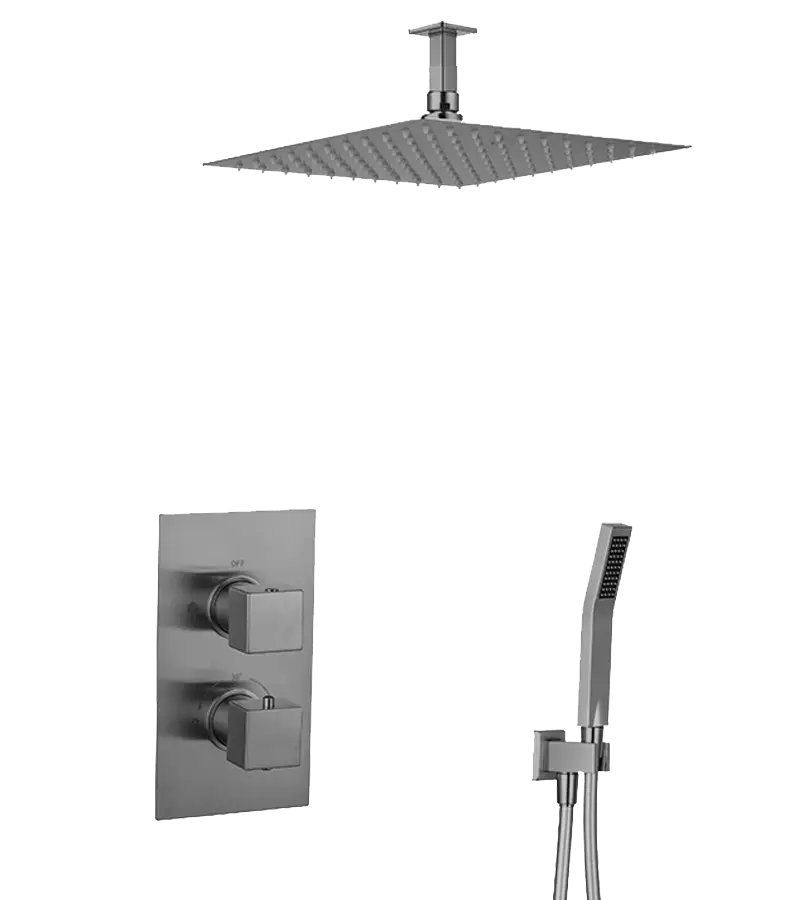 photo Ensemble douche thermostatique avec plafonnier Pla...