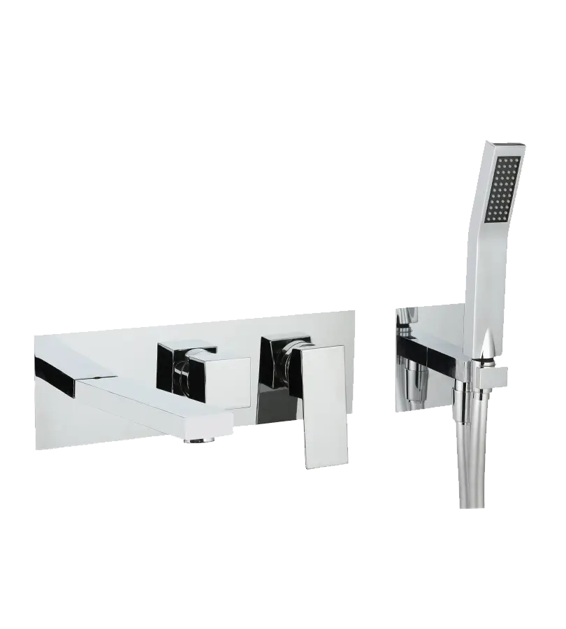 photo Mitigeur encastré bain douche avec bec Plaza chrome
