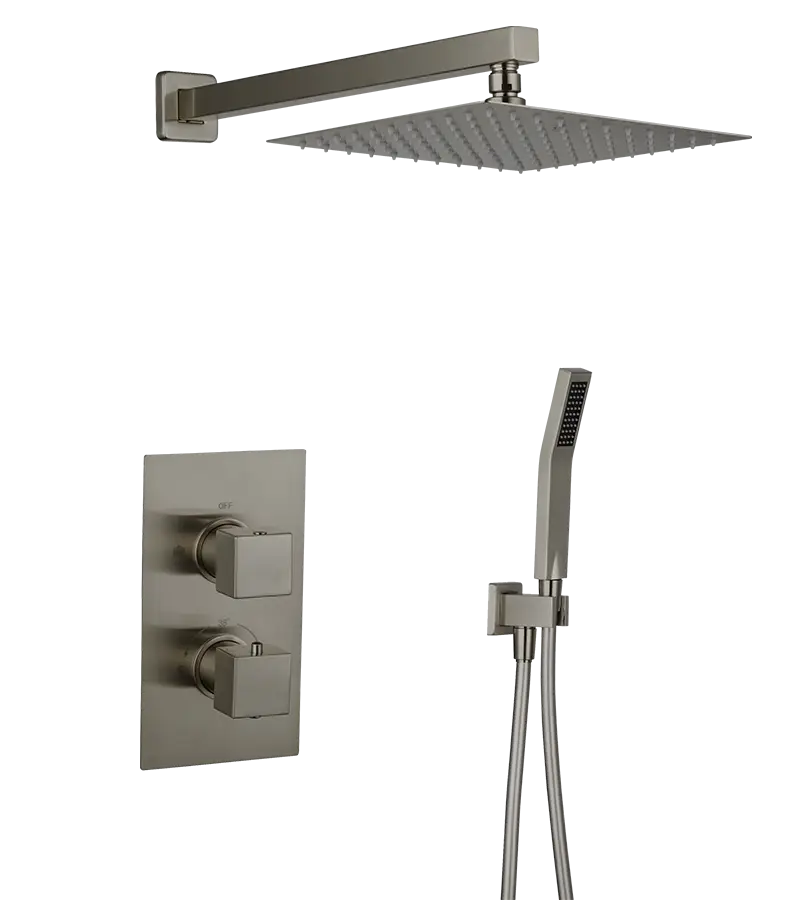 photo Ensemble douche thermostatique encastré Plaza PVD ...