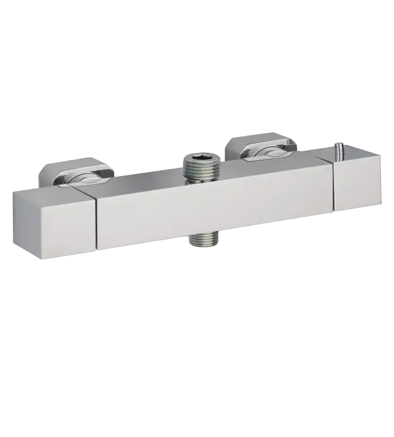 photo Mitigeur douche thermostatique carré Dax Square chrome