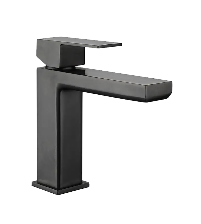 photo Mitigeur lavabo Plaza PVD noir mat brossé