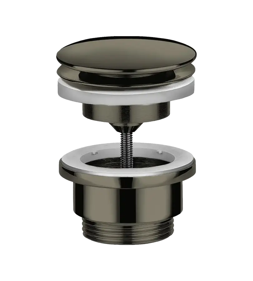 photo Vidage lavabo clic-clac sans trop plein PVD noir brillant titanium