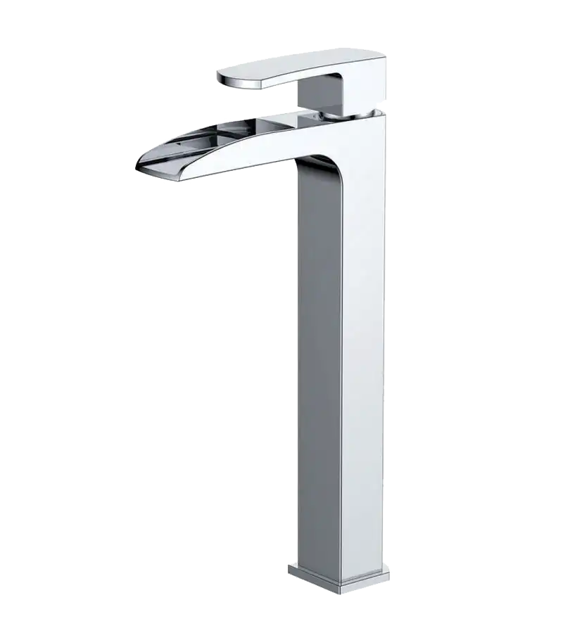 photo Mitigeur lavabo réhaussé bec cascade City Open Fall chrome