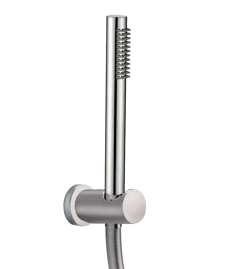 photo Ensemble douchette sur applique rond Cox PVD gris acier brossé
