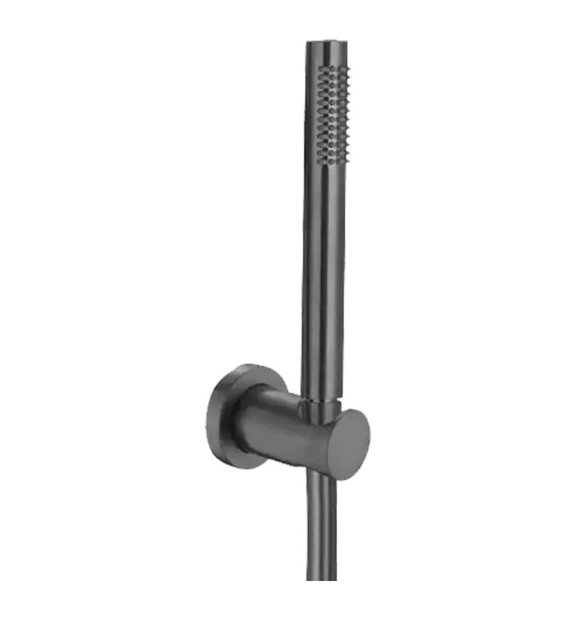 photo Ensemble douche rond sur applique Cox PVD noir mat brossé