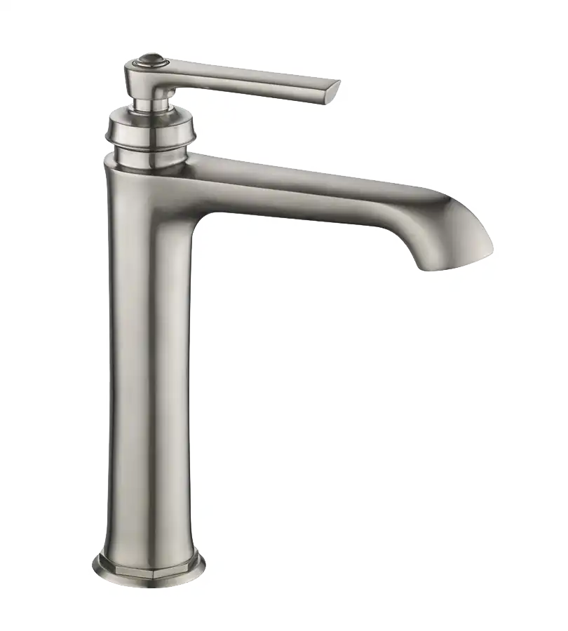 photo Mitigeur lavabo réhaussé rétro Lady's gris acier brossé