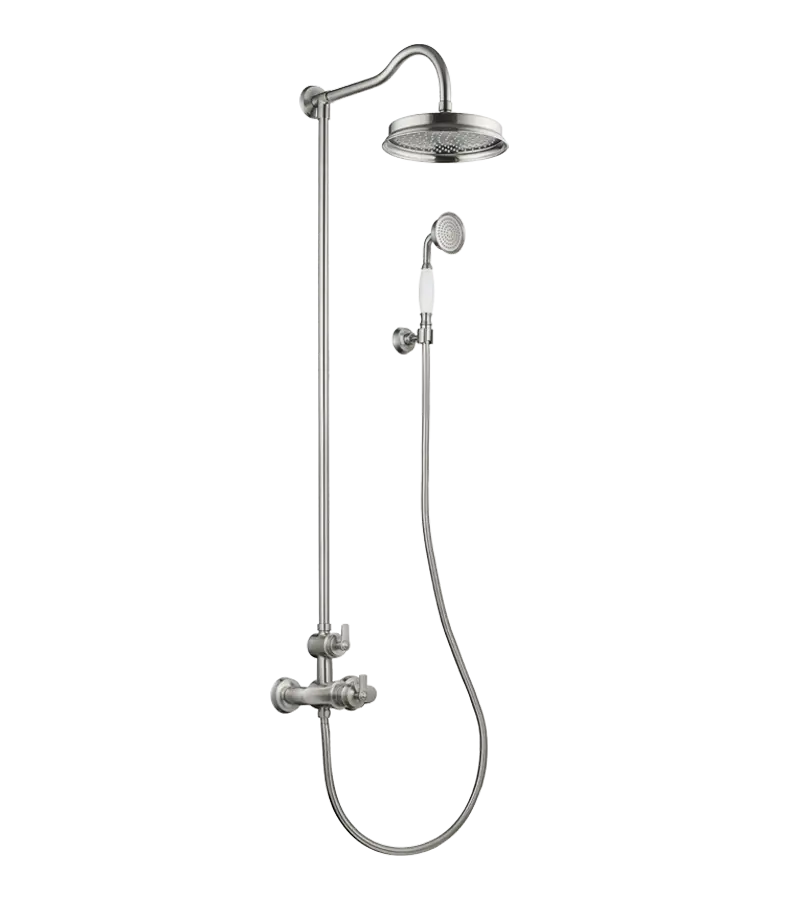 photo Colonne de douche thermostatique rétro Lady's gris acier brossé