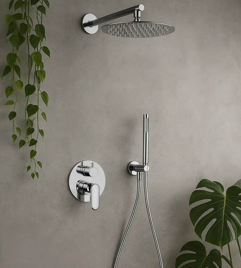 photo Ensemble de douche encastre mécanique Stone chrome