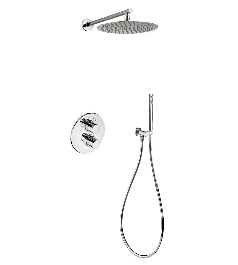 photo Ensemble de douche encastre thermostatique Stone chrome