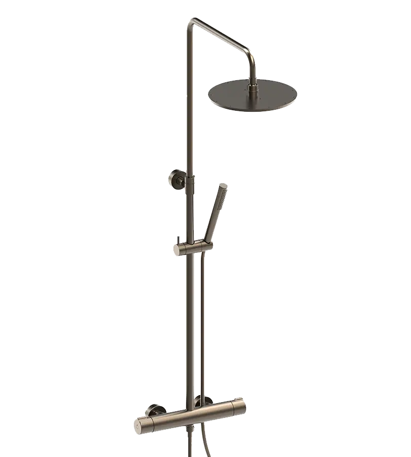 photo Colonne de douche thermostatique Stone PVD tortora