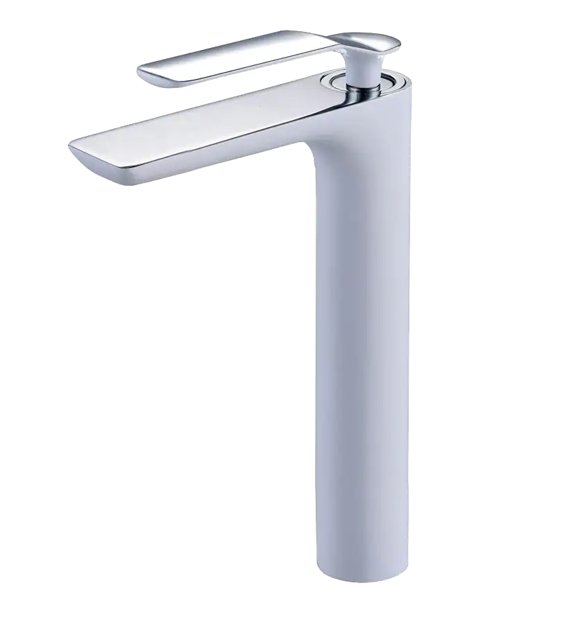 photo Mitigeur lavabo réhaussé Addict White blanc / chrome