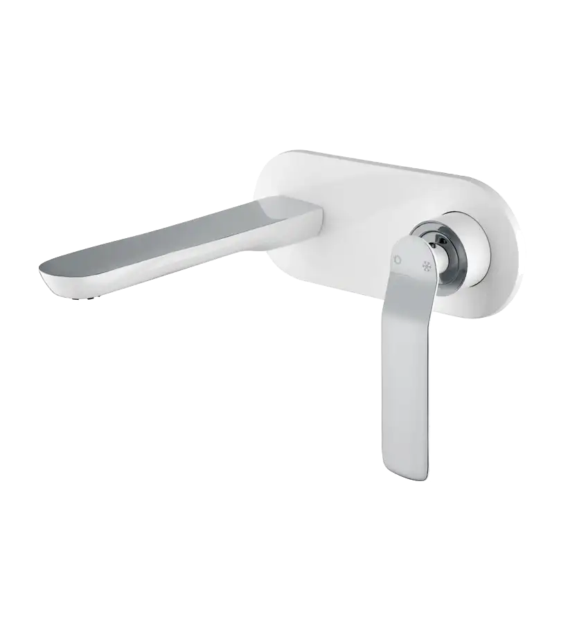 photo Mitigeur lavabo mural Addict White blanc / chrome