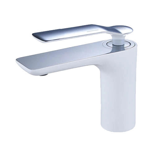 photo Mitigeur lavabo Addict White blanc / chrome