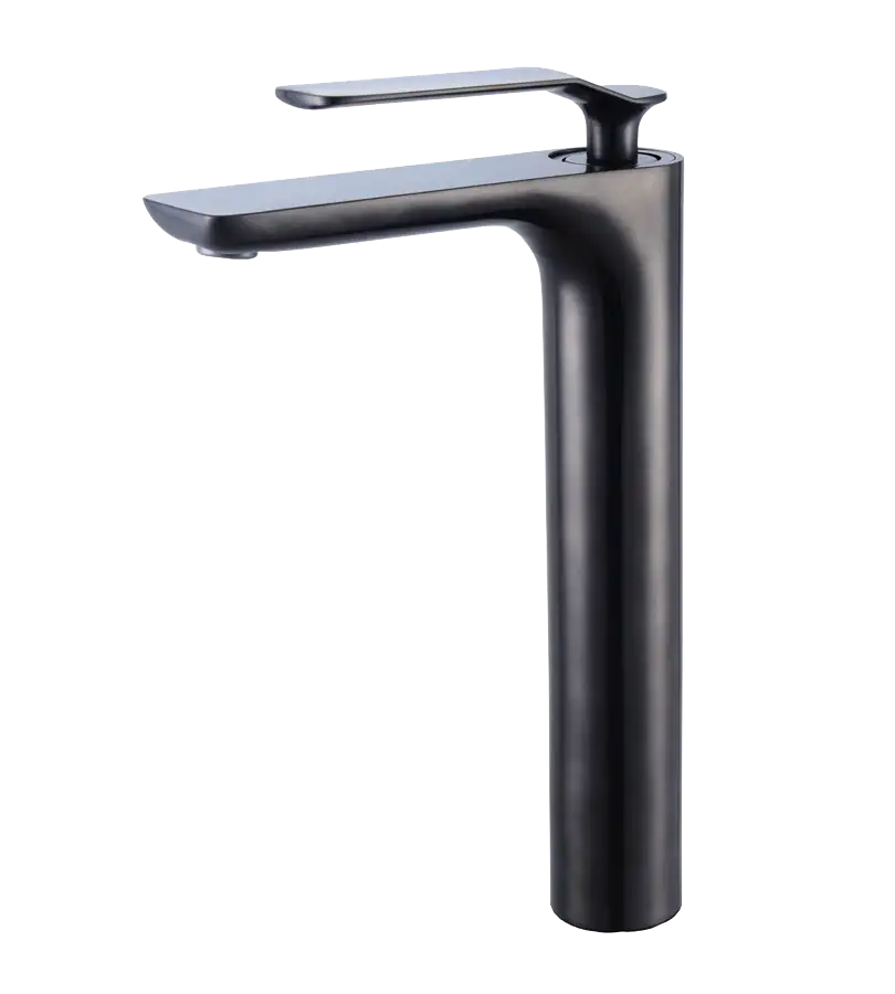 photo Mitigeur lavabo réhaussé Addict PVD noir mat brossé