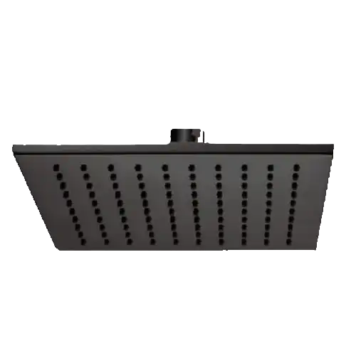 photo Tête de douche carré métal 250 x 250 mm PVD noir brillant titanium